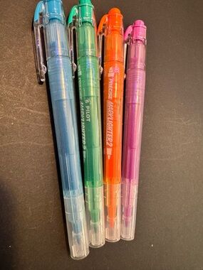 Pilot Precise Marklighter Dual-Tip Highlighters - Blue, Green, Orange, Pink